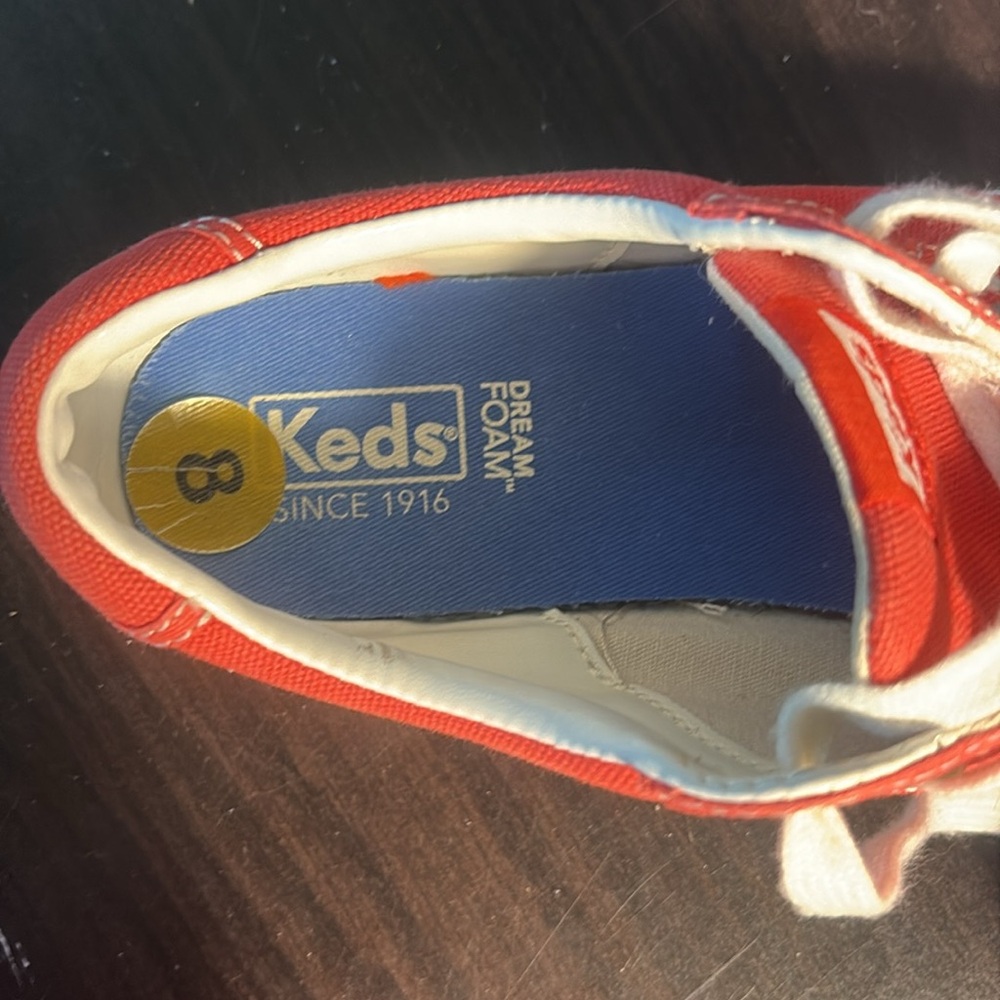 Keds Coral/Orange Sneakers with White Details - Picture 6 of 7